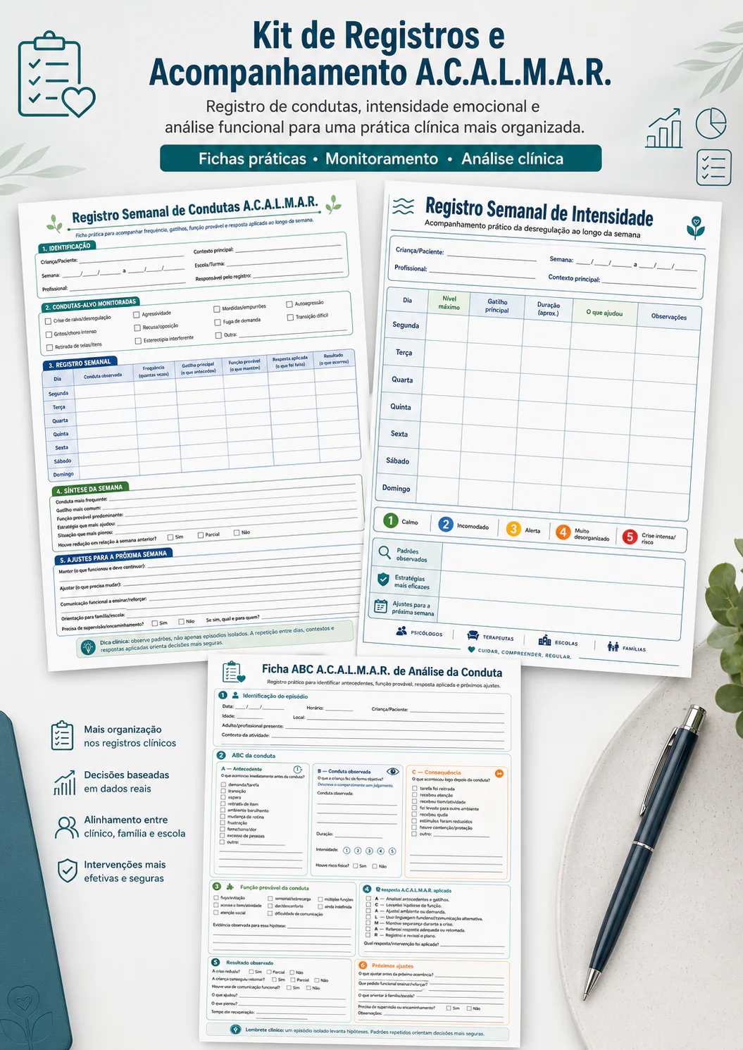 Fichas de observação e registro